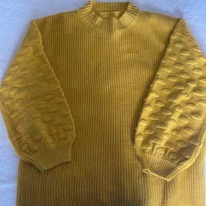 Yellow blouson sleeve sweater